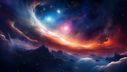 night cosmos stunning space galaxy cloud nebula with supernova a mesmerizing astronomical background wallpaper ai generative