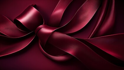 deep maroon ribbon flowing elegant draped