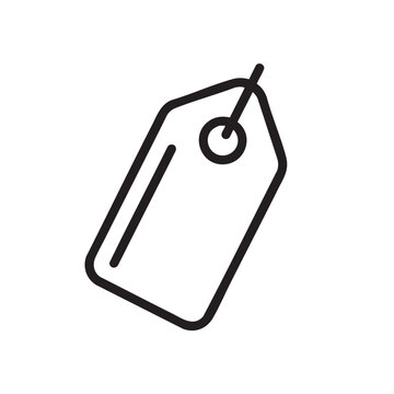 Blank price tag icon with hole isolated on transparent background