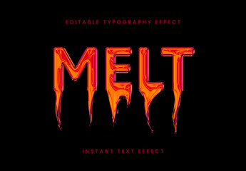 Red And Orange Melting Liquid Text Effect Horror Drip Font