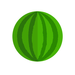 Whole watermelon fruit, vector icon