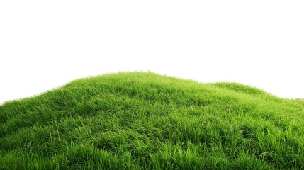 Grass hill grassland isolated on white or transparent PNG background. Perfect for nature, outdoor, and landscape designs. Premium green meadow graphic for creative digital and print projects.