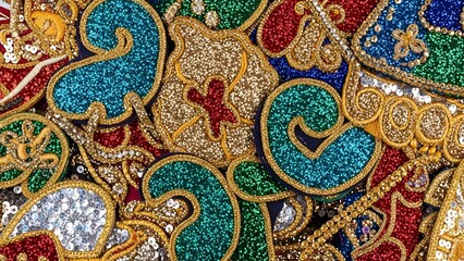 Fototapeta premium A vibrant and colorful Brazilian Carnaval costume with intricate glittery designs and patterns