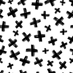 Obraz premium Seamless pattern with hand drawn cross symbols