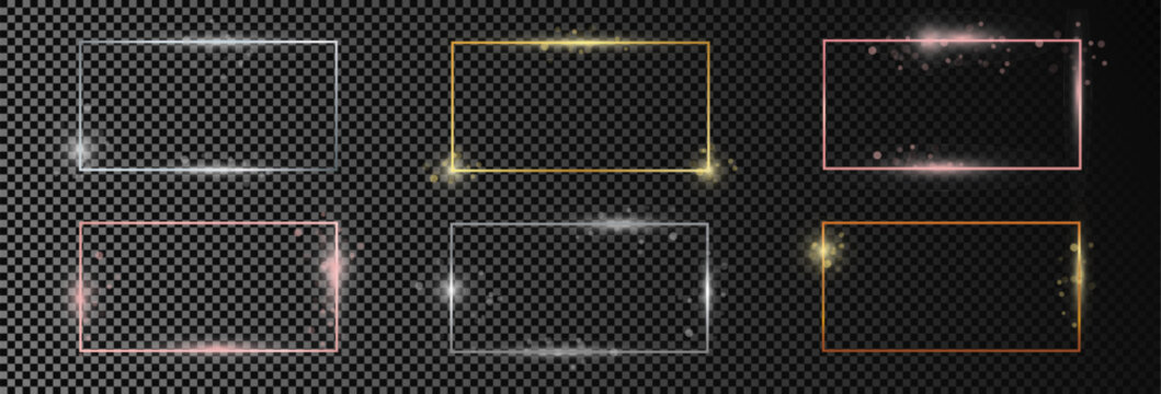 Set of six rectangular shape frames