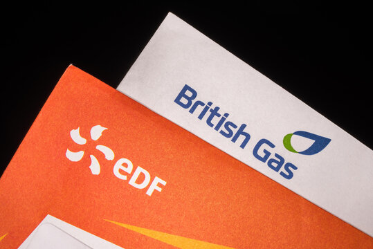London, UK, January 1st 2026: A British Gas and EDF electricity bill letters close-up. Concept for energy, billing, high prices, cost of living and paying bills.