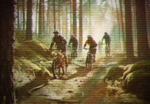 Brown And Green Retro TV Photo Effect