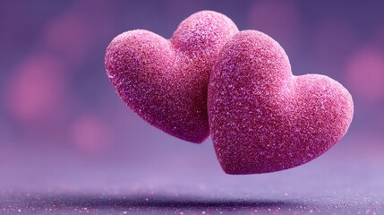 Obraz premium Two pink heart. Valentines Day.