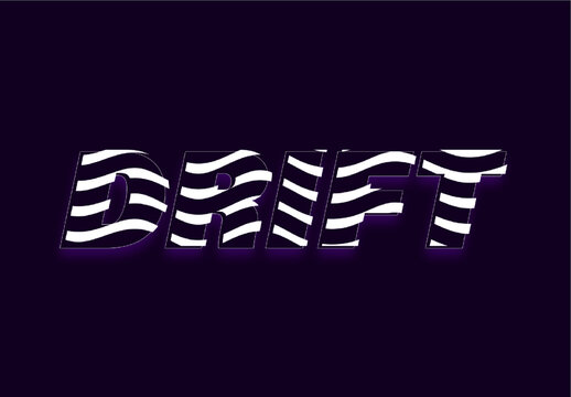Colorful Wavy Text Effect Stripes Bold Retro Font