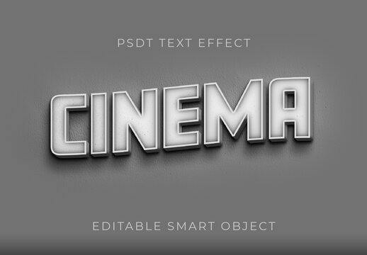 White And Gray Vintage Hollywood Title Text Effect Retro Cinema 3D Font