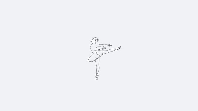 Dancer Pose Continuous One Line Art Dance Animation