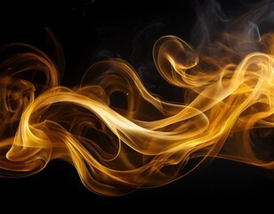Fototapeta premium golden haze an evocative and eye catching scene of swirling golden smoke against a dark backdrop capturing the mysterious dreamlike quality