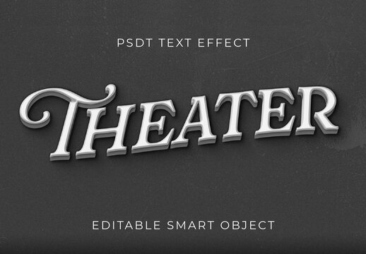 White And Gray Vintage Hollywood Title Text Effect Theater Classic Font