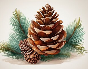 pine cone on white background