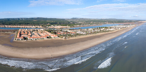 Panorama des Ayguades &agrave; Gruissan dans l'Aude en r&eacute;gion Occitanie.
