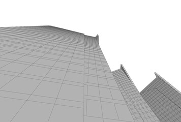 Fototapeta premium Abstract buildings architectural 3d drawing 