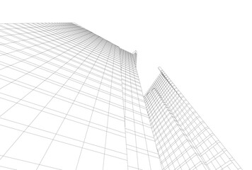 Fototapeta premium Abstract buildings architectural 3d drawing 