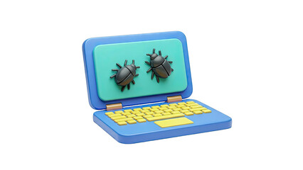 Laptop with Bugs Icon