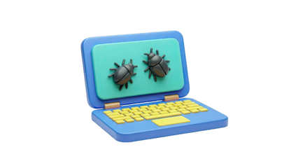 Laptop with Bugs Icon
