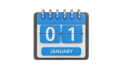 January 1st Flip Calendar