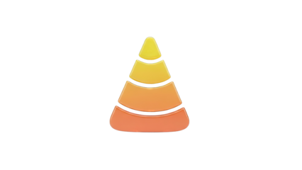 Layered Pyramid Shape with Yellow and Orange Gradient