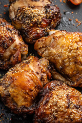 Glazed Roasted Chicken Thighs With Sesame