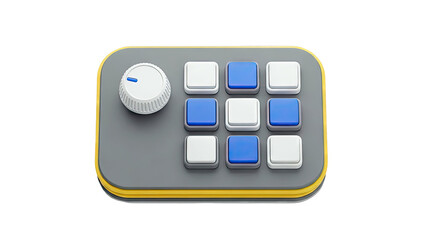 Modern control panel with encoder knob and square buttons