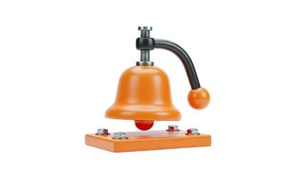 Orange 3D Rendered Bell with Handle