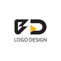 simple letter bd for logo design