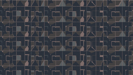 Abstract Geometric Pattern Background, Dark Blue and Brown Tones, Modern Design