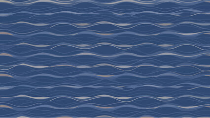 Seamless Blue Wave Pattern Background, Abstract Water Surface Texture