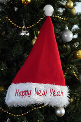Santa hat with the inscription Happy New Year
