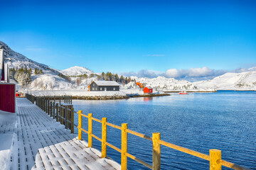 Amazing  view of village on Sundstraumen strait
