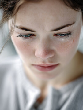 Nachdenkliche junge Frau mit traurigem Gesichtsausdruck &ndash; Emotionen, Sorgen und mentale Belastung