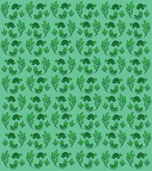 Cute Turtle and Caterpillar Seamless Vector Pattern on Green Background, Kawaii Forest Animals Illustration for Kids, Nursery Decor, Textile and Wallpaper Design
