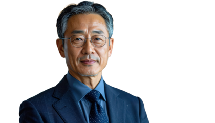 Portrait Of Mature Asian Businessman Wearing Glasses And Suit With Tie Against Transparent Background For Corporate Or Professional Used