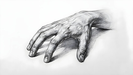 Reaching Hand in Graphite