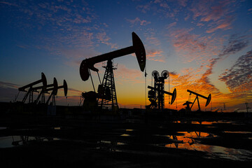 Oil pump in the outdoor work