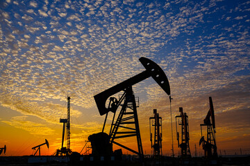 Oil pump in the outdoor work