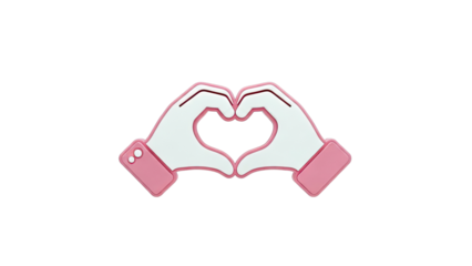 Pink and White Hands Forming a Heart Shape