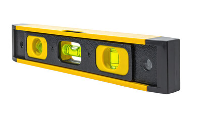 Yellow And Black Spirit Level Isolated On Transparent Background For Construction Carpentry And Home Improvement Projects Ensuring Accurate Measurements