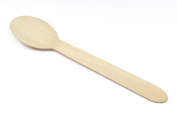 Wooden spoon isolated on white background