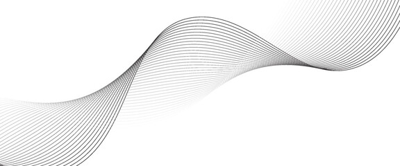 Abstract wave element for design. Digital frequency track equalizer. Stylized line art background. Vector illustration. Wave with lines created using blend tool.
