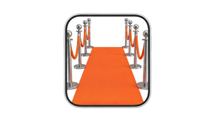 Orange Red Carpet with Stanchions