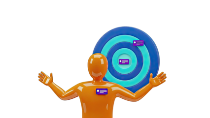 Person with Target and Notification Icons