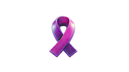 Purple awareness ribbon on white background
