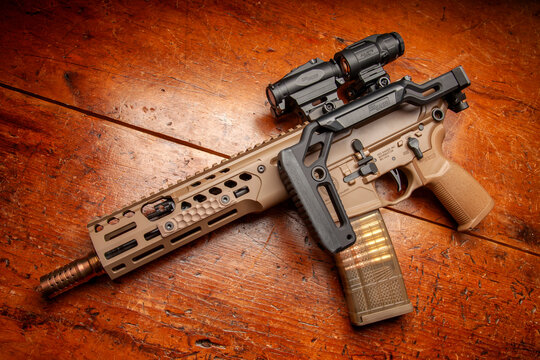 Sig Sauer MCX SPEAR LT SBR. .300 BLK caliber with folding stock. Sig ROMEO4XT PRO 1x22mm red dot sight