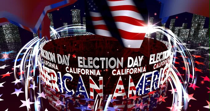 Election Day in California &ndash; American Voting, Democracy and Patriotic Background Video