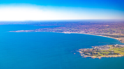 Obraz premium loire atlantique coast and loire estuary from aerial view