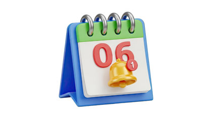 3D Calendar with Notification Bell